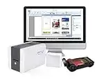 IDP SMART-21 Series ID Card Simplex Starter Printer Kit with Software (PC Only), Manual and Guides - Includes 100-Print YMCKO Color Ribbon and 100 PVC Plastic Cards