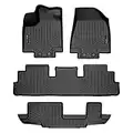 SMARTLINER Custom Fit Floor Mats 3 Row Liner Set Black Compatible with 2022-2023 Nissan Pathfinder (8 Passenger Models Only) / Infiniti QX60 (7 Passenger Models Only)