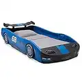 Delta Children Turbo Race Car Twin Bed, Blue