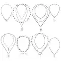 Comius Sharp Punk Kette Halskette, 8 Stück Kette Choker Set, Lock Schlüssel Anhänger Halskette Unisex Multilayer Punk Draht Dornen Einfache Kette Halskette für Mode Frauen Männer