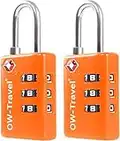 OW-Travel Cadenas TSA pour valise avec indicateur d'ouverture. Cadenas code 3 chiffres Antivol pour Bagages avion Casier rangement Tente Camping.TSA bagages combinaison.Serrure valise TSA007 2 Orange