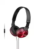 Sony MDR-ZX310AP Foldable Headphones with Smartphone Mic and Control - Metallic Red