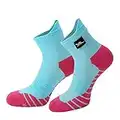 OTTER Chaussettes Respirantes imperméables pour Hommes et Femmes. pour activités de Plein air, Golf, Course, Cyclisme, randonnée, Marche. Technologie Coolmax® Core (Bleu Ciel et Rose, Media)