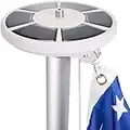 BRUBAKER Solar Flagpole Light - Automatic Super Bright Lamp with 26 LED Lights - Fits Most In-Ground Flagpoles 15 to 25 Ft - Solar Powered, 100% Flag Coverage - White