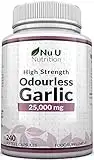 Garlic Capsules Odourless 25,000mg, 240 Softgel Capsules High Strength Garlic Supplement, 8 Month Supply - Deodourised Premium Garlic Oil Extract from Allium Sativum, Provides 6mg of Allicin