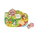 Janod - Wooden Puzzle Happy Farm - 6 Pieces - Toddler Toy - For children from the Age of 18 Months, J07096