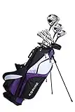 Aspire Ensemble Complet Xd1 De Clubs De Golf Pour Femmes, Pour Droitier Des Fers 6-Pw En Acier Inoxydable, Un Putter, Un Sac Trépied, 3 Clubs À Angle De Lancement Élevé De Couleur Violette