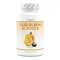 Olio di semi di zucca - 420 capsule - 3000 mg per porzione giornaliera - Con vitamina E naturale - Altamente dosato - Naturale e spremuto a freddo