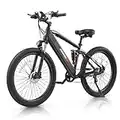 Scooway Electric Bike, 750W Electric Bike for Adults BAFANG Motor Electric Bicycle Ebike, 48V 15Ah Removable Battery, 27.5" Fat Tire E Bike, 28MPH Electric Mountain Bike Snow Beach City Road Shimano