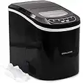 Andrew James Ice Maker Machine | Compact Portable Countertop Ice Cube Maker with 2.2L Tank | Ice Cubes in Under 10 Mins no Plumbing Required | Self Cleaning | Includes Scoop & Removable Basket (Black)