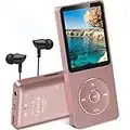 AGPtEK A02 8GB MP3 Player, Supports up to 32GB, Rose-Gold