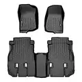 SMARTLINER Floor Mats 2 Row Liner Set Black Compatible with JL 2018-2021 Jeep Wrangler Unlimited 4-Door (JL New Body Style - not JK)