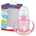 NUK First Choice Sippy Cup Night | 6-18 mois | 150 ml | Brille dans le noir | Poignées et bec orthodontique en silicone | Anti-fuite | Sans BPA | Rose