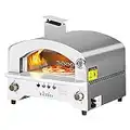 BIG HORN OUTDOORS Gas Pizza Oven, Portable Propane Pizza Oven with 13 inch Pizza Stone, Stainless Steel Pizza Maker for Outdoor Cooking