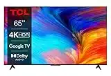 TCL 65P639 65 Zoll (164cm) LED Fernseher, 4K UHD, Smart TV, Google TV, HDR 10, Dynamic Colour Enhancement, 60Hz Motion Clarity, HDMI 2.1, Dolby Audio, Sprachsteuerung, Metallgehäuse, Alexa kompatibel