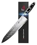 TUO Chef Knife - Kitchen Knives 10-inch High Carbon Stainless Steel - Pro Chef’s Knife with G10 Full Tang Handle - Black Hawk-S Series Knives Including Gift Box