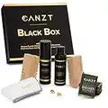 Canzt Black Box - set de limpieza para zapatillas, limpiador de alta calidad que incluye cepillo para zapatos y paño de microfibra, desodorante, dos cepillos y diez paños de limpieza