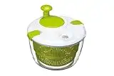 KitchenCraft Deluxe Centrifuga da Insalata / Insalatiera con Ciotola in Plastica Priva di BPA, 25 cm - Verde e Bianco