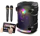 Vocal-Star Portable Karaoke Machine With Party Light Effects, 2 Wireless Microphones, Bluetooth, 300w Speaker, Records Vocals, TWS, AUX/USB Input VS-PPA