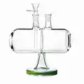 PARACITY Invertible Gravity Bongs Hookahs Glass Infinity Waterfall Pipes Unique Dab Rigs with 14mm Joint Thick Oil Rig 7 Inch (verde)