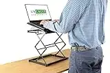 CD4 Support réglable pour ordinateur portable et convertisseur de bureau debout pour ordinateur portable. Station de travail pliable et ergonomique pour ordinateur portable inclinable Noir