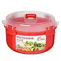 Sistema Round Microwave Contenitore per Alimenti Rotondo/terrina da microonde, 915 ml, Rosso/Trasparente, Plastic, 915ml