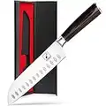 imarku Chef Knife 7 Inch Kitchen Knife Ultra Sharp Santoku Knife - 7Cr17Mov Japanese Chefs Knife - Ergonomic Pakkawood Handle, Knives Choice & Kitchen Gadgets 2023, Gifts for Women and Men