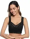 Nieery Brassière Femme en Dentelle, Soutien Gorge Push Up Brassiere sans Armature Sexy & Confortable pour Sport Yoga,Noir,M