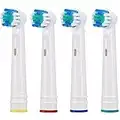 Party Perfecto Replacement Electric Toothbrush Heads - Compatible with Oral B Braun Clean New (4 Pack)