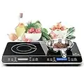 Duxtop LCD Portable Double Induction Cooktop 1800W Digital Electric Countertop Burner Sensor Touch Stove, 9620LS/BT-350DZ