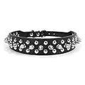 Filhome Leder Hundehalsband mit Spikes und Nieten Gotik Punk Verstellbar Halsband für Kleine Mittelgroße Große Hunde Schwarz