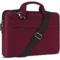 DOMISO 17 inch Laptop Sleeve Shoulder Bag Water-Resistant Messenger Bag Business Briefcase for 17.3" Notebooks/17.3"Dell Inspiron/MSI GS73VR Stealth Pro/Lenovo IdeaPad/HP Envy/LG Gram/ASUS ROG,Fuchsia