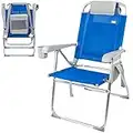 Aktive 62631 - Silla playa plegable y reclinable Superresistente, Silla portátil plegable 47x63x99cm, Incluye cojín, bolsa con rejilla y bolsillo lateral, Sillas de playa