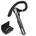 ICOMTOFIT Bluetooth Headset, Wireless Bluetooth Earpiece V5.0 Hands-Free Earphones with Built-in Mic for Driving/Business/Office, Compatible with iPhone and Android (Gray)