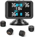 Tymate Tire Pressure Monitoring System - Large Colorful Screen, 4 Alarm Modes, Flexible Charging Method, Two Convenient Installations, with 4 Advanced External Tmps Sensor (0-87 psi)