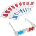 LRMYS 3D Paper Glasses for Movies, Red and Cyan Lens in White Frame Anaglyph Cardboard - Folded in Protective Sleeve, for Home Theater 3D DVDs Video Games Comics Publications Internet Images, 10 Pairs