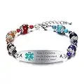 Medical Alert Bracelets for Women & Men | Medical ID Bracelets for Men & Women | Customize Colorful Beads Medical Bracelet | Stainless Steel Plate | Adjustable 7.5-9.0"