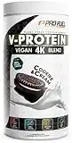 Vegan Protein Pulver COOKIES & CREAM 750g – V-PROTEIN 4K Blend - Unglaublich lecker & cremig - Aus Sonnenblumen, Soja, Hanfsamen & Kürbiskernen - Pflanzliches Eiweißpulver mit 78% Eiweiß