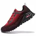 Kricely Men's Trail Running Shoes Fashion Hiking Sneakers for Men Camo Tennis Cross Training Shoe Mens Casual Outdoor Walking Footwear （Red 15）