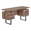 Monarch Specialties I 7416 Computer Desk, Home Office, Laptop, Left, Right Set-up, Storage Drawers, 60" L, Work, Metal, Laminate, Brown, Black, Contemporary