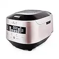 Yum Asia Bamboo Rice Cooker with Induction Heating (IH) and Ceramic Bowl, 7 Rice Cooking Functions, 4 Multicooker Functions, Motouch LED Display (1.5L) 220-240V UK/EU Power (Champagne Rose and Black)