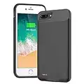 SNRONEW Battery Case for iPhone 8 Pl3 Portable Charger Case Rechargeable Battery Charging Case Compatible with iPhone 6 Plus/6s Plus/7 3ch-Black