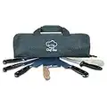 Chef Knife Roll Bag Travel Case | 8 Pockets for Knives & Tools | 2 Flaps with Cleaver & Mesh Pocket | Honing Rod Slot | Chef Knife Case for Professional & Students | Knives Not Included (Denim Grey)