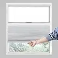 Persilux Custom Size Cordless Cellular Shades Top Down Bottom Up Pleated Window Shades 100% Blackout Blinds Thermal Window Blinds Waterproof Honeycomb Shades for Indoor Windows White