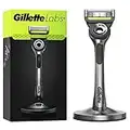 Gillette Labs Nassrasierer Herren, Rasierer mit Reinigungs-Element + 1 Rasierklinge, Premium-Magnetdock