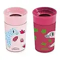 Dr. Brown's Milestones Cheers360 Polypropylene (PP) Cup, Pink & Red, 10oz, 2 Count (Pack of 1)