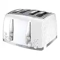 BLACK+DECKER Toaster 4 Slice, Extra Wide Slot, Premium Honeycomb Textured Finish, TR1450WD , White