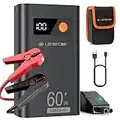 Lenercom Starthilfe Powerbank 1800A Peak Autostarter PD 60W Tragbare, 12V Auto Batterie Booster für 7 l Benzin und 4 l Dieselmotor Mit LED Taschenlampe