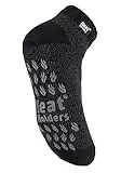 HEAT HOLDERS - Mens 2.3 TOG Warm Thick Anti Slip Low Cut Ankle Thermal Slipper Socks | Trainer Socks with Grips for Winter (12-14, Charcoal)