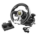 PXN V3II Simulate Racing Game Steering Wheel with Pedal, 180 Degree Steering Wheel, Compatible with Windows PC, PS3, PS4, Xbox One X|S, for Switch - Black